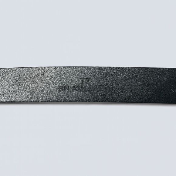 Ami Paris Women’s Leather Belt T2 Burgundy Brass Buckle 46" Made in Portugal - Picture 5 of 7